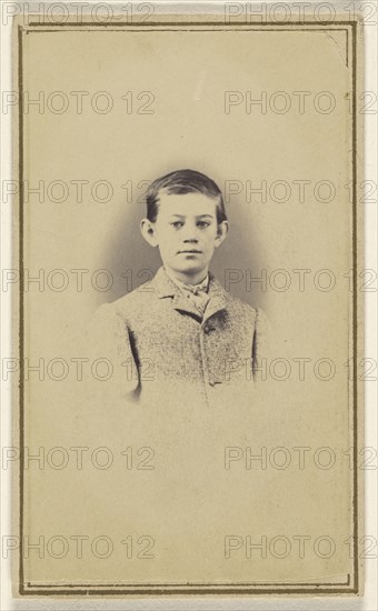 boy, in vignette-style; S.G. Sheaffer, American, active Hanover, Pennsylvania 1860s - 1870s, 1865 - 1870; Albumen silver print