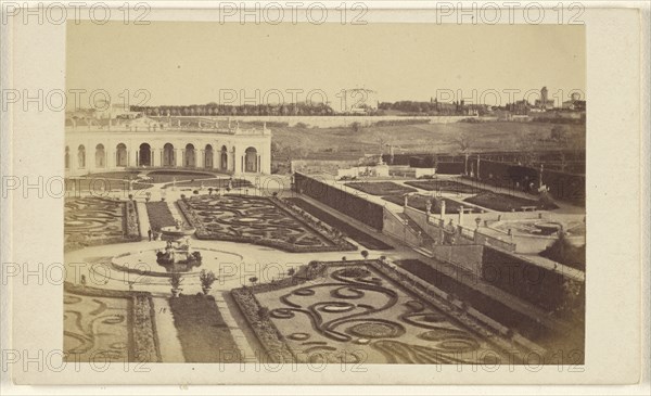 Gardens of the Vatican; Joseph Spithöver, Italian, active Rome, Italy 1850s - 1870s, 1865 - 1870; Albumen silver print