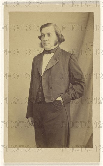 man with muttonchops, standing; Bailly & Maurice; 1865 - 1875; Albumen silver print