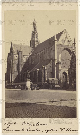 Haarlem, Laurans Coster, eglise S. Bavon; Adolphe Braun, French, 1812 - 1877, 1865 - 1870; Albumen silver print