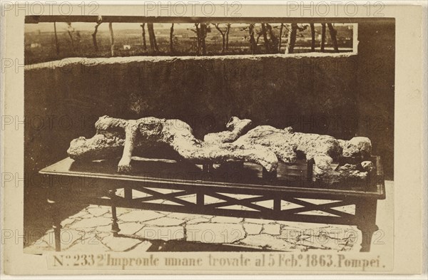 Impronte mnane trovate al 5 Feb 1863. Pompei; Sommer & Behles, Italian, 1867 - 1874, February 3, 1863; Albumen silver print