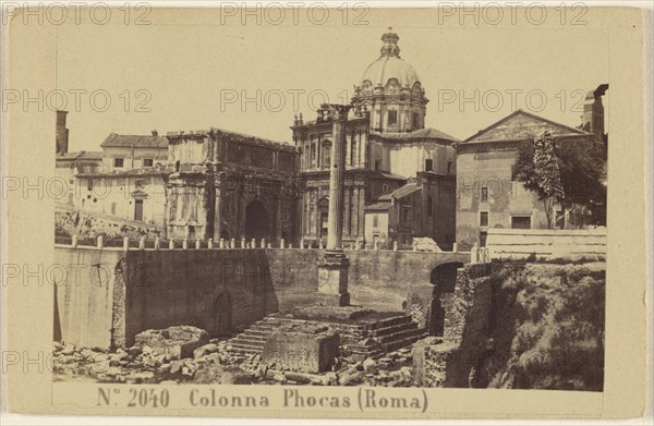 Colonna Phocas, Roma, Sommer & Behles, Italian, 1867 - 1874, 1865 - 1870; Albumen silver print