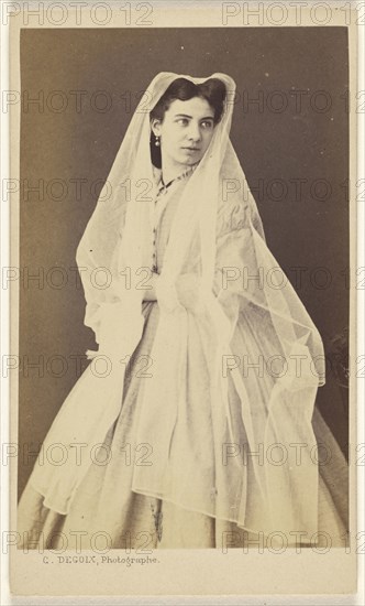 National Costume, Italy  woman, standing; Celestino Degoix, Italian, active 1860s - 1890s, 1865-1870; Albumen silver print