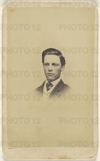 young man, printed in vignette-style; Levi Mumper, American, 1843 - 1916, active Gettysburg, Pennsylvania, 1864; Albumen silver