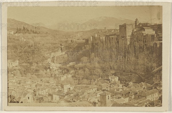 Panoramic view of the Alhambra, Granada, Spain; 1865 - 1870; Albumen silver print