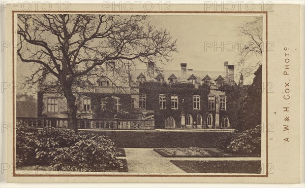 Newstead Abbey. Garden Front; A.W. & H. Cox; 1862-1865; Albumen silver print