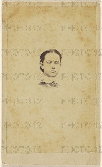 woman, printed in vignette-style; Peter S. Weaver, American, active Hanover, Pennsylvania 1860s - 1910s, 1865 - 1870; Albumen