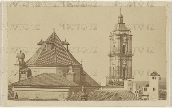 View of roofs and towers, possibly in Spain; 1865 - 1870; Albumen silver print