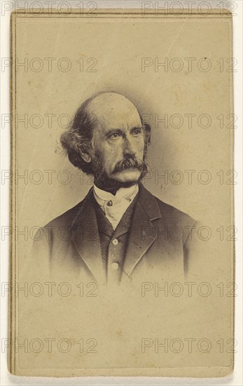 bald man with moustache, printed in vignette-style; Studio of Mathew B. Brady, American, about 1823 - 1896, 1864 - 1866
