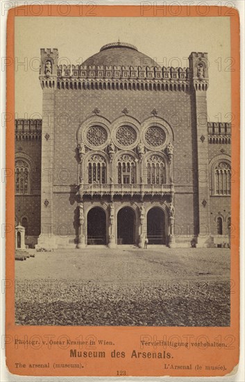 Museum des Arsenals.,The Arsenal, Museum, Oscar Kramer, Austrian, 1835 - 1892, 1865 - 1875; Albumen silver print