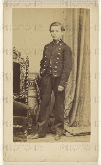 young boy, standing; J. Caudron, French, active Abbeville, France 1860s, 1865 - 1875; Albumen silver print