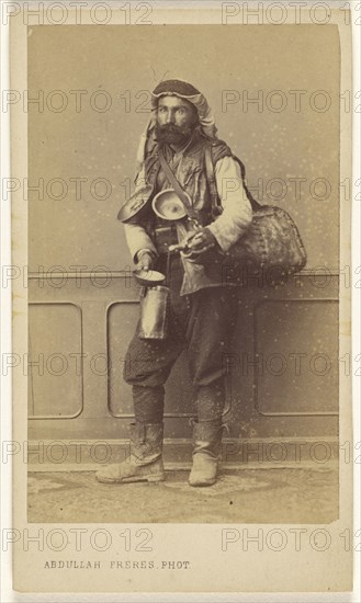 Distributeur d'eau water carrier; Abdullah Frères, Armenian, active 1860s - 1890s, 1870 - 1875; Albumen silver print