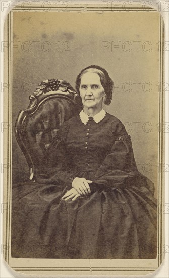 elderly woman, seated; L.T. Sparhawk, American, active West Randolph, Vermont 1860s - 1900s, 1870 - 1875; Albumen silver print