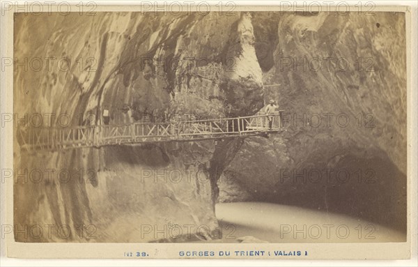 Gorges Du Trent, Valais, A. Garcin, Swiss, active Geneva, Switzerland 1860s - 1870s, 1870 - 1875; Albumen silver print