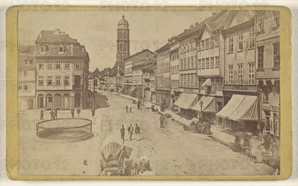 View of a main street at Gottigen, Germany; H. Hoyer, German, active Göttingen, Germany 1850s - 1860s, about 1880; Albumen