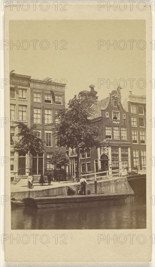 View of Amsterdam from canal; A. Jager, Danish, active Amsterdam, Netherlands 1860s - 1870s, 1865 - 1870; Albumen silver print