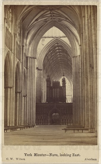 York Minster - Nave, looking East; George Washington Wilson, Scottish, 1823 - 1893, October 8, 1865; Albumen silver print