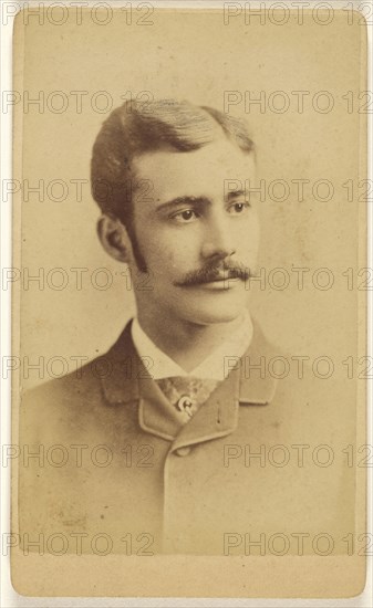 man with moustache, in 3,4 profile; Gilbert & Bacon; 1865 - 1875; Albumen silver print