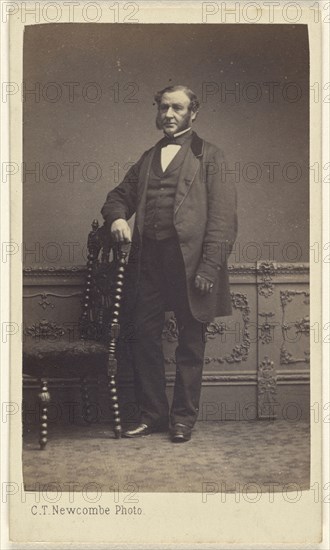 man with long muttonchops, standing; C.T. Newcombe, British, active London and Hastings, England 1860s - 1870s, 1865 - 1870