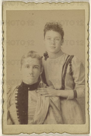 Mother seated, daughter standing; 1875 - 1880; Albumen silver print