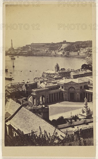 Railway Station, Harbour, Lighthouse Genoa, Italy; Celestino Degoix, Italian, active 1860s - 1890s, 1865 - 1875; Albumen silver