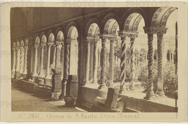 Chiesa di S. Paolo Atrio, Roma, Sommer & Behles, Italian, 1867 - 1874, 1865-1870; Albumen silver print