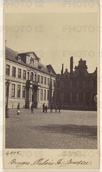 Bruges, Palais de Justice; Adolphe Braun, French, 1812 - 1877, 1865-1870; Albumen silver print
