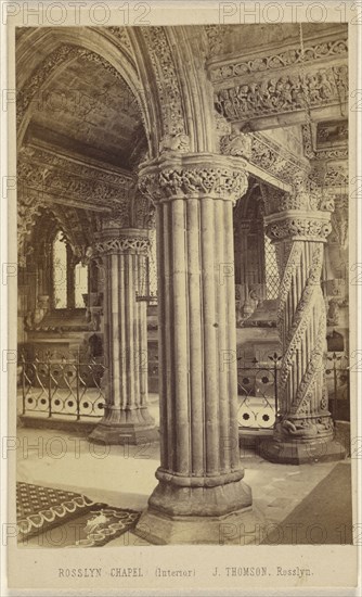 Rosslyn Chapel, Interior, John Thomson, Scottish, 1837 - 1921, October 3, 1865; Albumen silver print