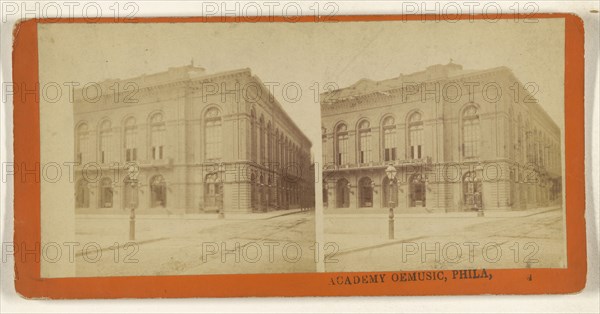 Academy oe sic Music, Phila; Attributed to Bosler & Trust; 1877; Albumen silver print