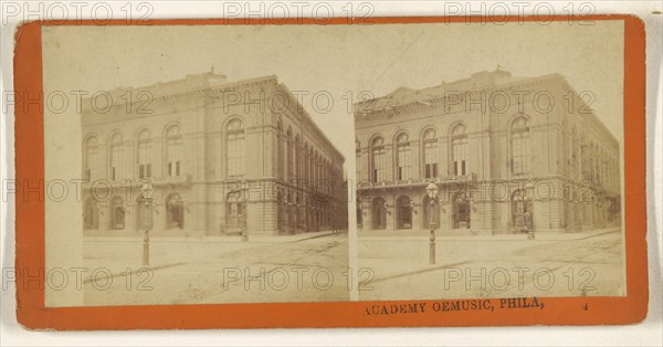 Academy oe sic Music, Phila; Attributed to Bosler & Trust; 1877; Albumen silver print