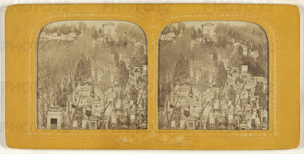 Cimetiere du Pere Lachaise, Paris; Adolphe Block, French, 1829 - about 1900, about 1860; Hand-colored Albumen silver print