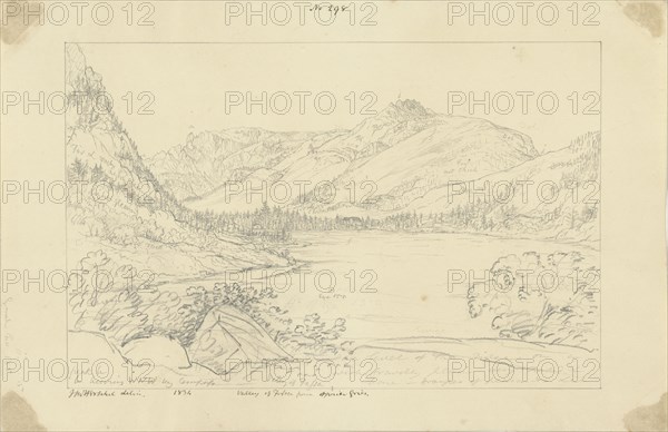 Valley of Fassa from Opposite Gries; Sir John Frederick William Herschel, British, 1792 - 1871, 1834; Graphite drawing made