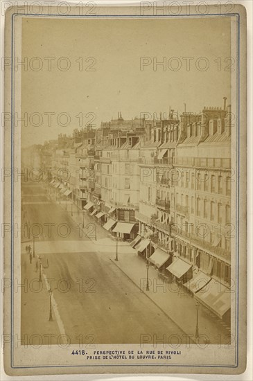 Perspective de la rue de Rivoli, prise de l'Hotel du Louvre; 1870s; Albumen silver print