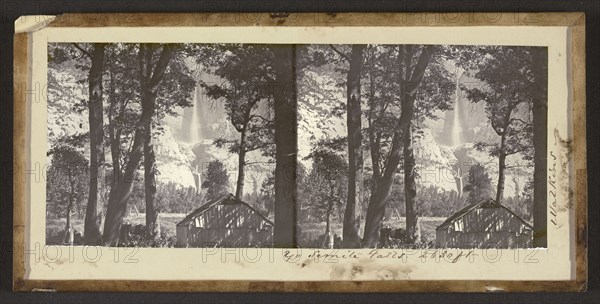 Yo Semite Falls. 2630 ft; Carleton Watkins, American, 1829 - 1916, July 1861; Stereograph, glass; 6 x 13.2 cm