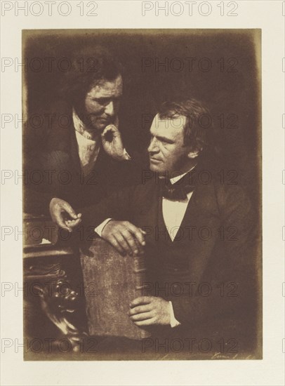 Portrait of Two Men; Hill & Adamson, Scottish, active 1843 - 1848, Scotland; 1843 - 1848; Salted paper print from a Calotype