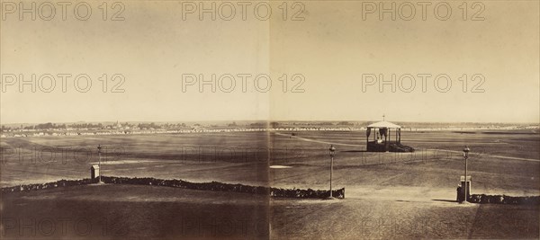 Panorama of the Camp at Châlons, six photographs in three frames, Gustave Le Gray, French, 1820 - 1884, Chalons, France; 1857
