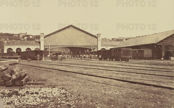 Lyon. Gare de Perrache; Édouard Baldus, French, born Germany, 1813 - 1889, France; about 1861; Albumen silver print