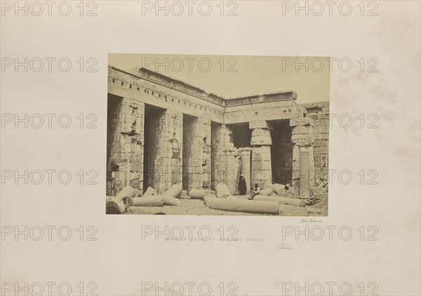 Interior Court of Medinet Haboo, Thebes; Francis Frith, English, 1822 - 1898, Luxor, Luxor Governorate, Egypt; 1857; Albumen