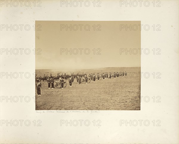 Camp de Châlons: Artillery of the Imperial Guard; Gustave Le Gray, French, 1820 - 1884, Chalons, France; 1857; Albumen silver