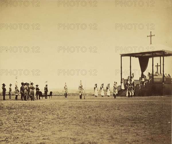 Camp de Châlons: La Messe; Gustave Le Gray, French, 1820 - 1884, Chalons, France; September 20, 1857; Albumen silver print