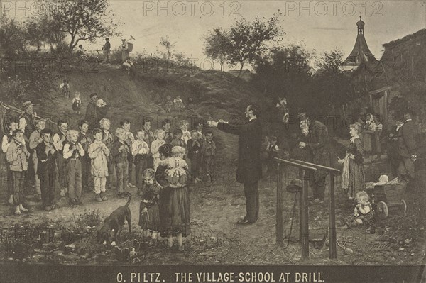 O. Piltz - The Village School at Drill; late 19th century; Collotype; 16.5 × 24.7 cm, 6 1,2 × 9 3,4 in