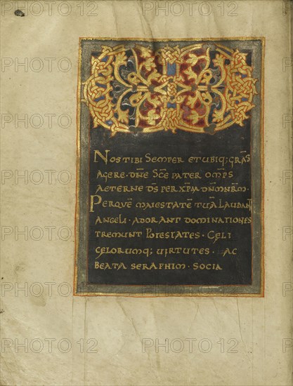 Ornamented Monogram VD; Beauvais, probably, France; first quarter of 11th century; Tempera colors, gold, silver, and ink