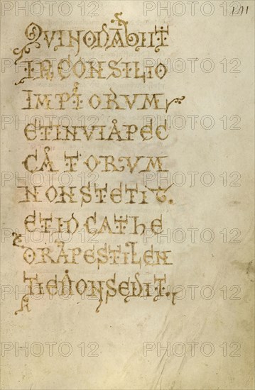 Text Page; Montecassino, Italy; 1153; Tempera colors, gold leaf, gold paint, and ink on parchment; Leaf: 19.2 x 13.2 cm