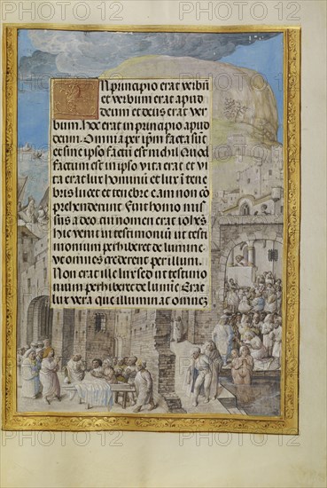 Border with Scenes from the Life of Saint John; Master of the Lübeck Bible, Flemish, about 1485-about 1520, Bruges, Belgium