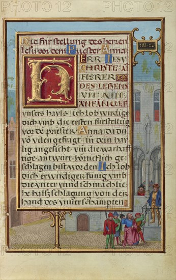 Border with Micaiah Foretelling the Death of King Ahab; Simon Bening, Flemish, about 1483 - 1561, Bruges, Belgium; about 1525