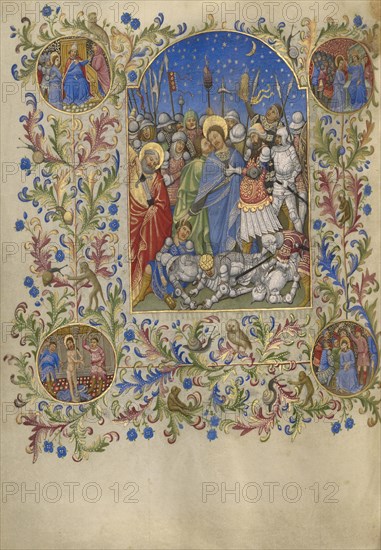 The Betrayal of Christ; Spitz Master, French, active about 1415 - 1425, Paris, France; about 1420; Tempera colors, gold