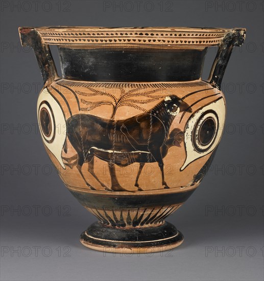 Mixing Vessel with Odysseus Escaping from the Cyclops's Cave; Athens, Greece; second half of 6th century B.C; Terracotta