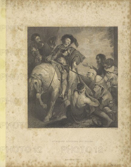 St. Martin Diving His Cloak; Peter Paul Rubens, Flemish, 1577 - 1640, William Henry Worthington; England; 1843 - 1845