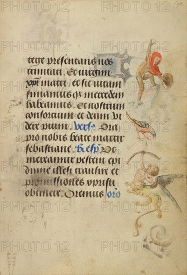 Decorated Text Page; Nicolas Spierinc, Flemish, active 1455 - 1499, Ghent, written, Belgium; 1469; Tempera colors, gold leaf