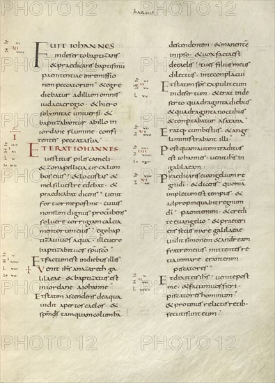 Text Page; Lorsch, Germany; about 826 - 838; Tempera colors on parchment; Leaf: 31.6 x 24 cm, 12 7,16 x 9 7,16 in